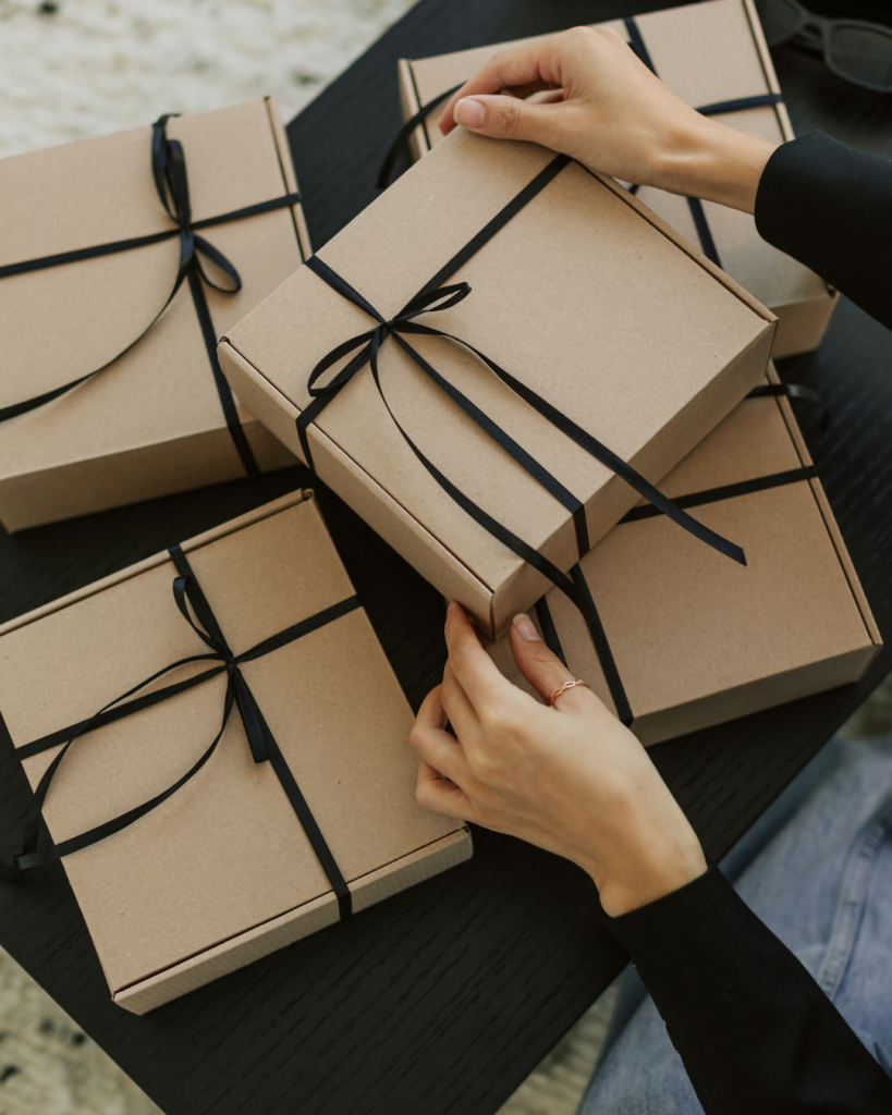 Order being packaged at Lily and Lace online fashion boutique