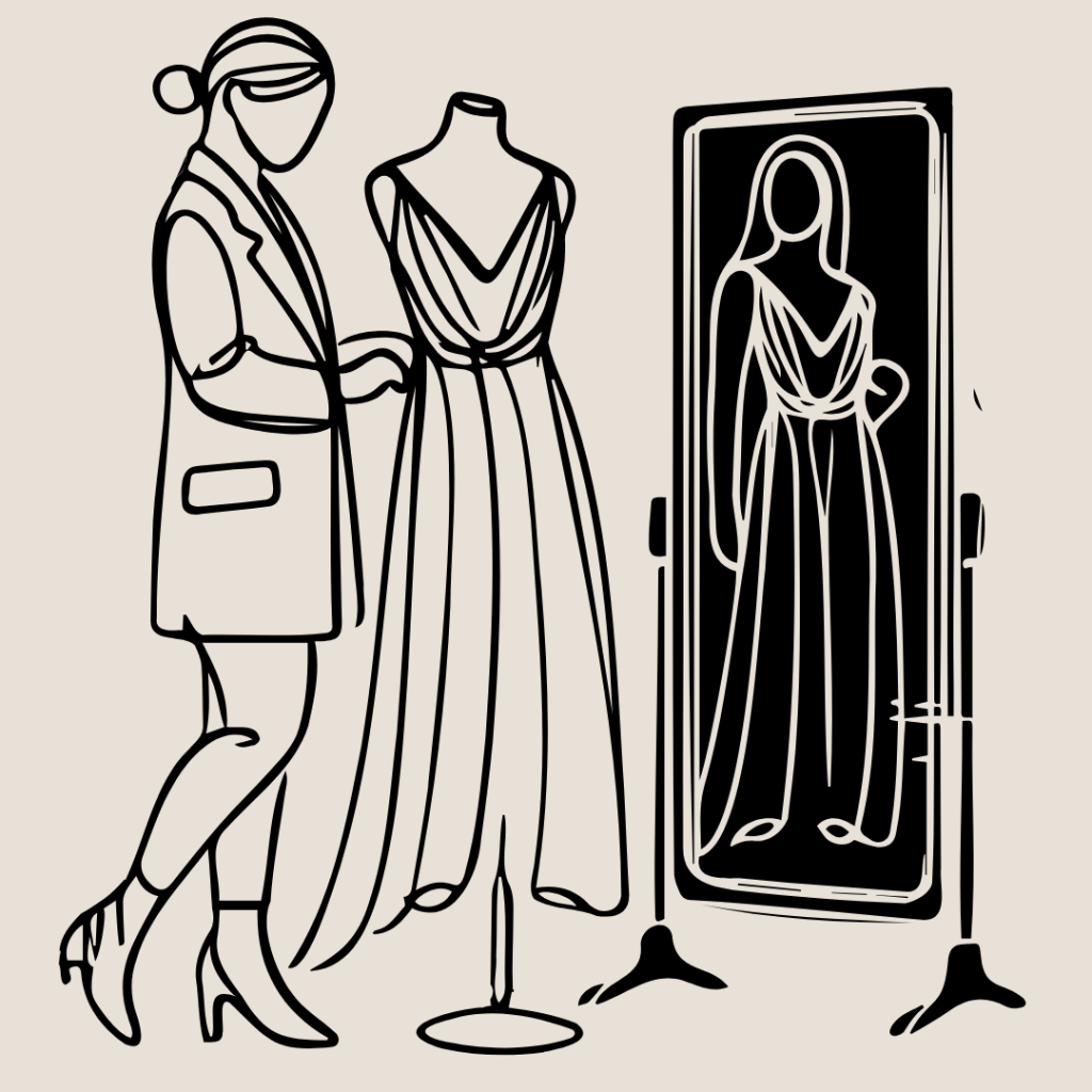 Girl styling a dress on mannequin at Lily and Lace online fashion boutique